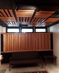 Recording studio mixing room back wall diffuser, and ceiling tile treatment. <br><br>Solid cherry wood, approx 7ft wide.