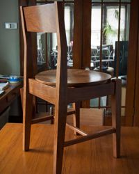 Back view of custom-built chair