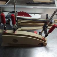 Simple jig used for steam-bending process.