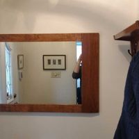 Entryway mirror and coat rack. <br>Built and finished to complement the entryway bench shown in the furniture section of this page.