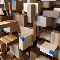 Close-up of sphere sculpture.